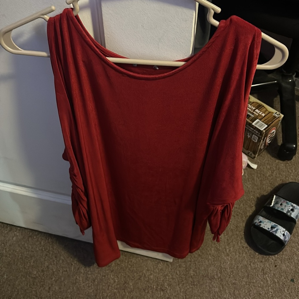 Plus Size Red Blouse - Picture 2 of 2